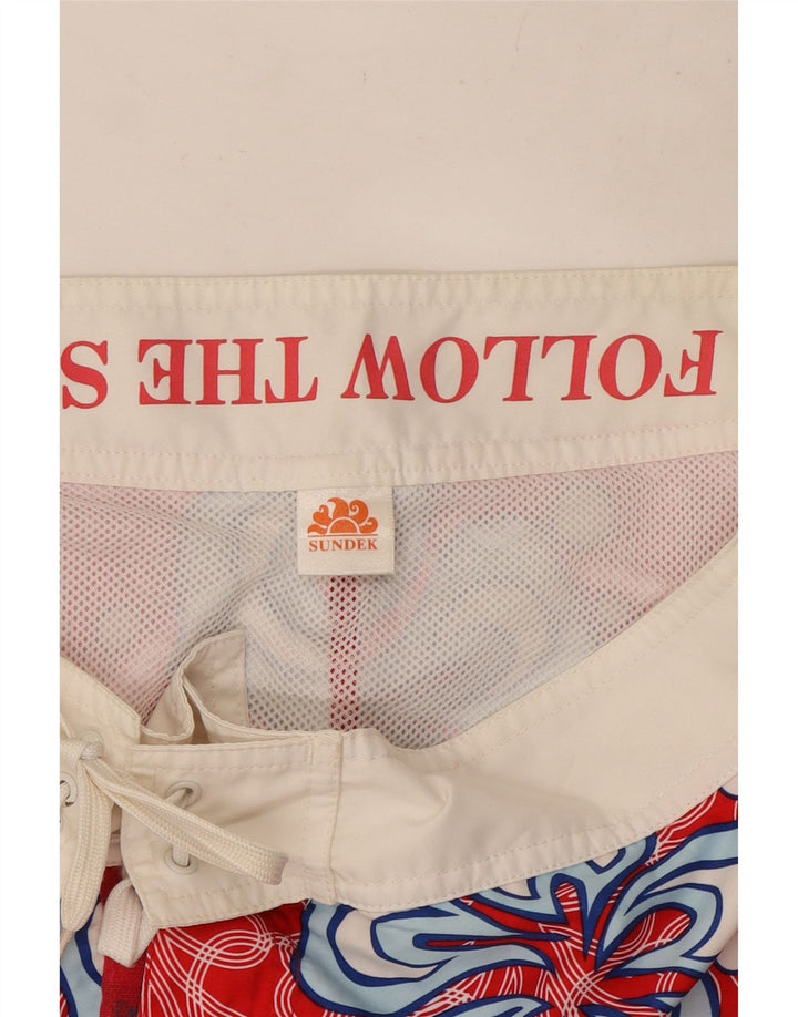 Sundek Short de Bain Homme Rouge Moyen Floral
