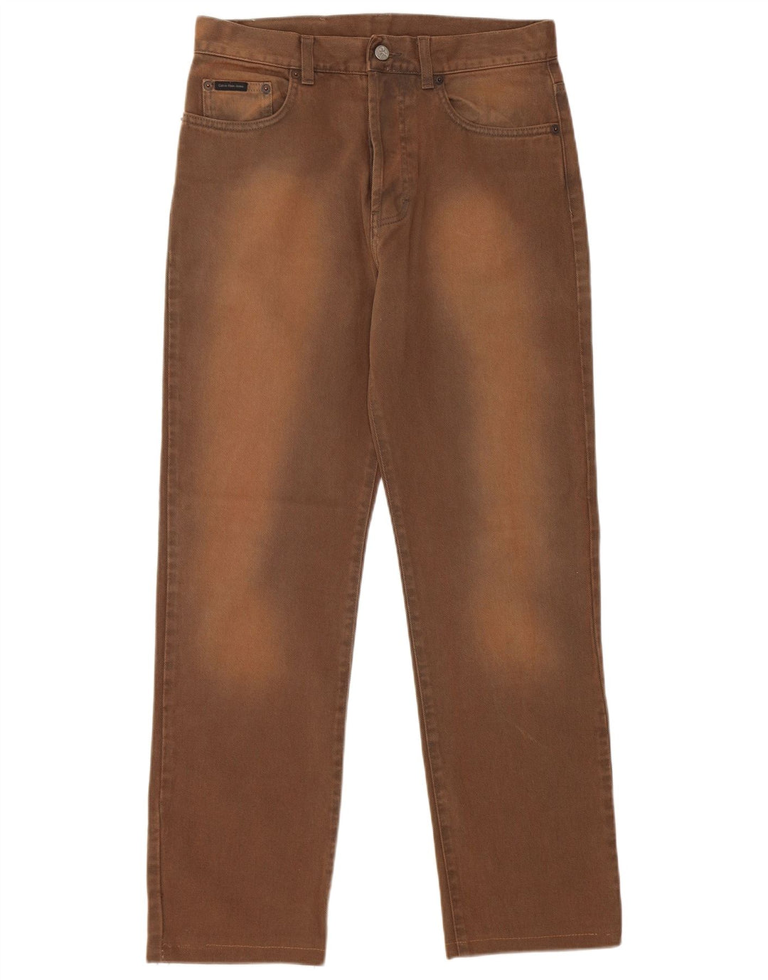 CALVIN KLEIN Jean Droit Homme W31 L29 Marron Coton
