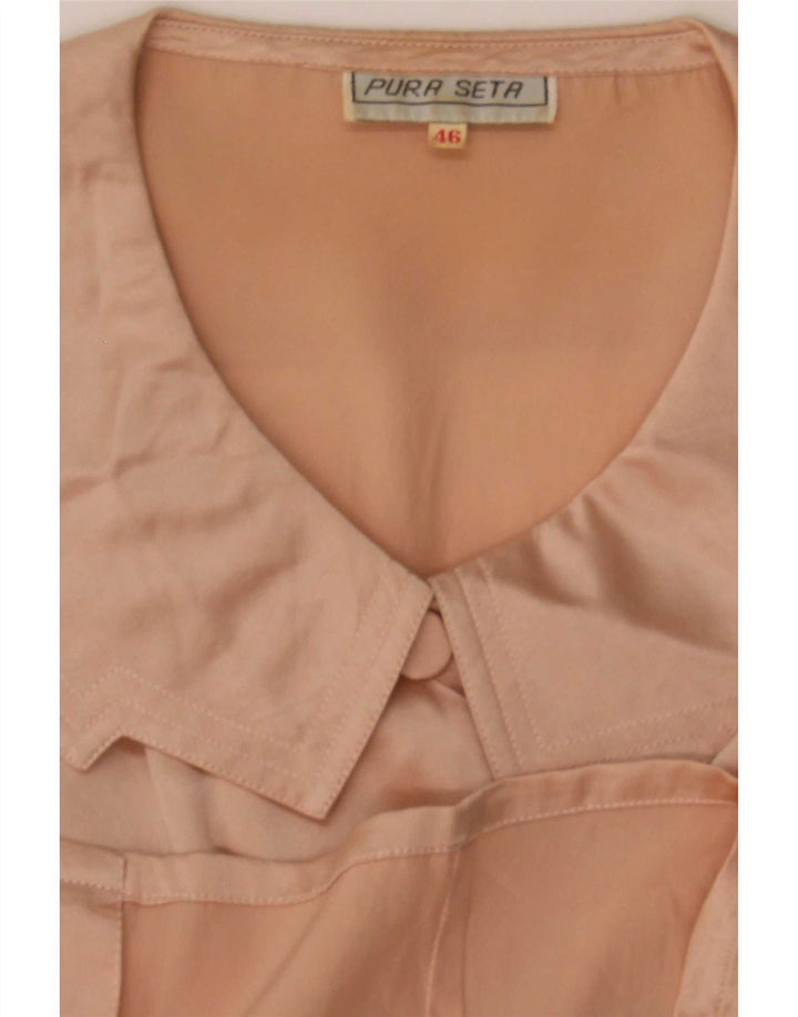 Blouse chemise femme vintage IT 46 Grande soie rose