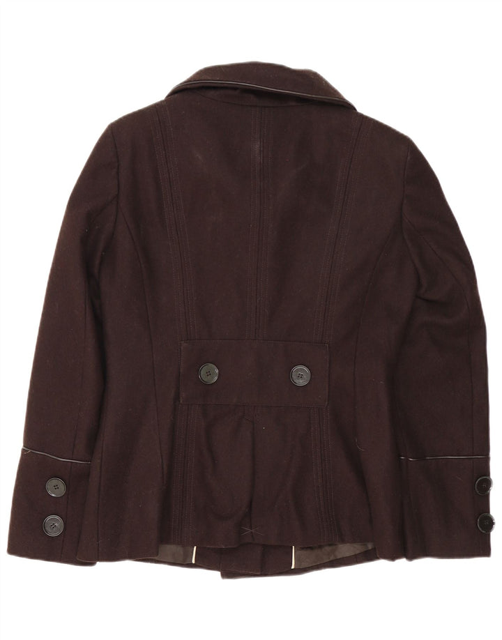 Zara Veste Militaire Femme UK 16 Grande Laine Marron
