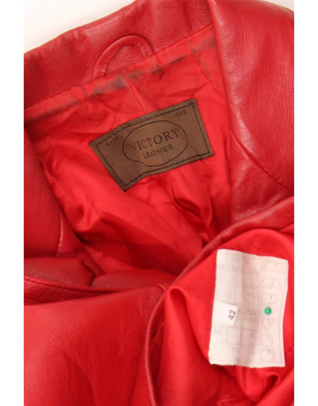 Victory Veste blazer en cuir à 3 boutons pour femme IT 42 Rouge moyen