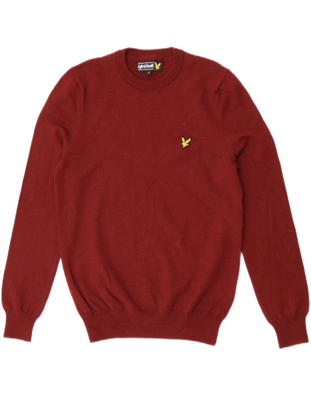 Lyle & Scott Pull à col rond pour homme en laine mérinos marron petit
