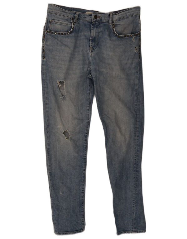 Zara Femmes Trafaluc Jean Slim En Détresse EU 38 Petit W28 L28 Bleu