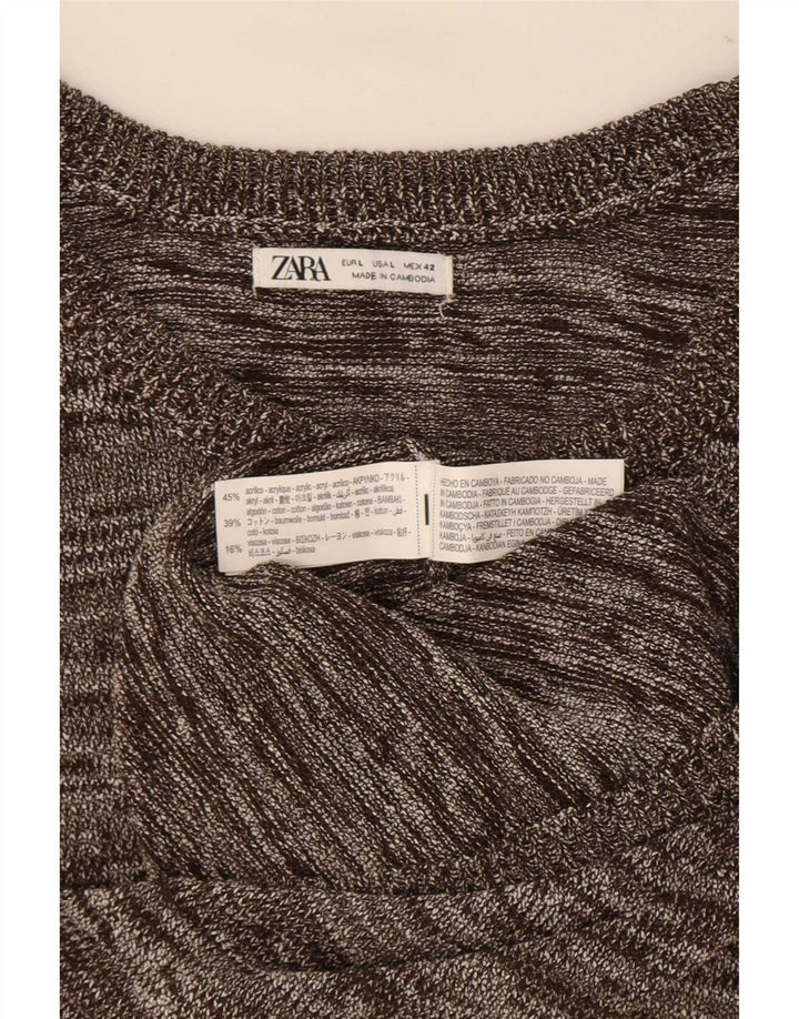 Zara Mens Vest Tank Top Large Gris Moucheté Acrylique