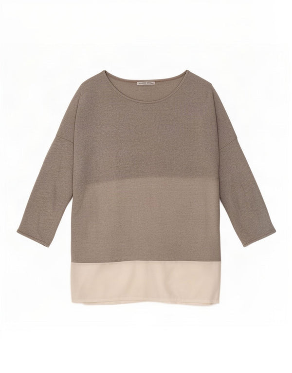 Zara Tunique surdimensionnée à manches 3/4 pour femme UK 14 Gris moyen Colourblock