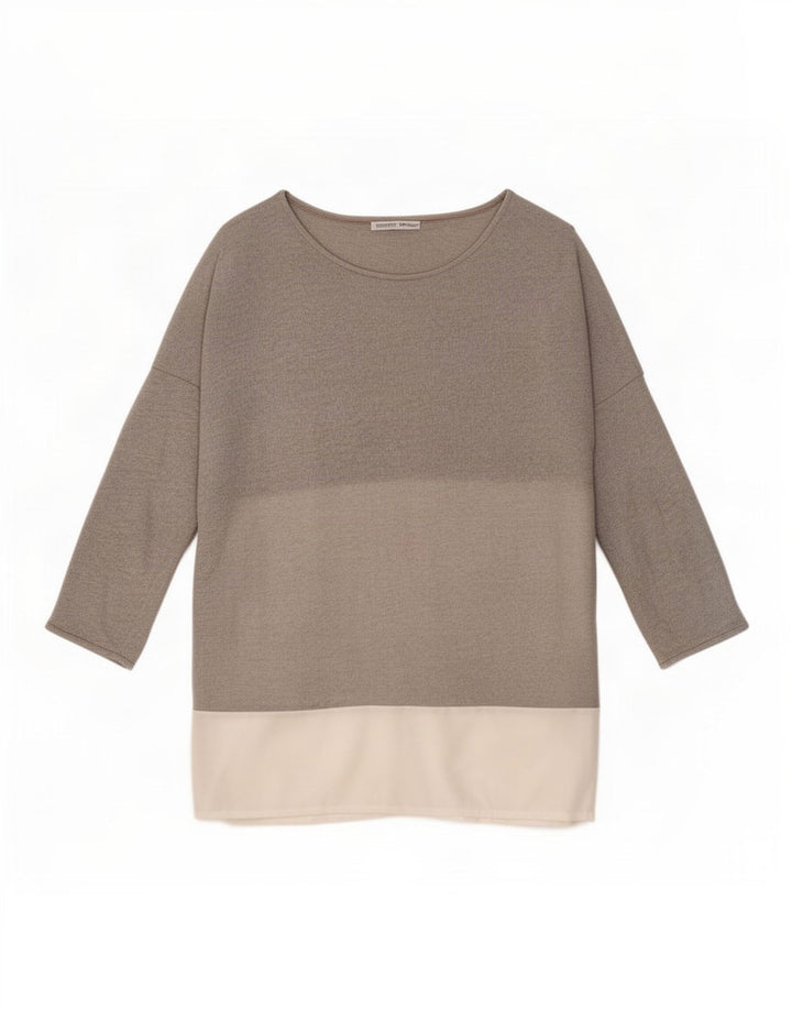Zara Tunique surdimensionnée à manches 3/4 pour femme UK 14 Gris moyen Colourblock