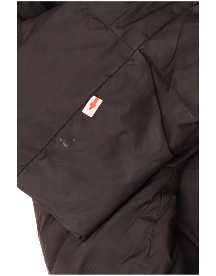 Zara Manteau matelassé surdimensionné à capuche pour femme UK 44 Medium Noir Polyamide