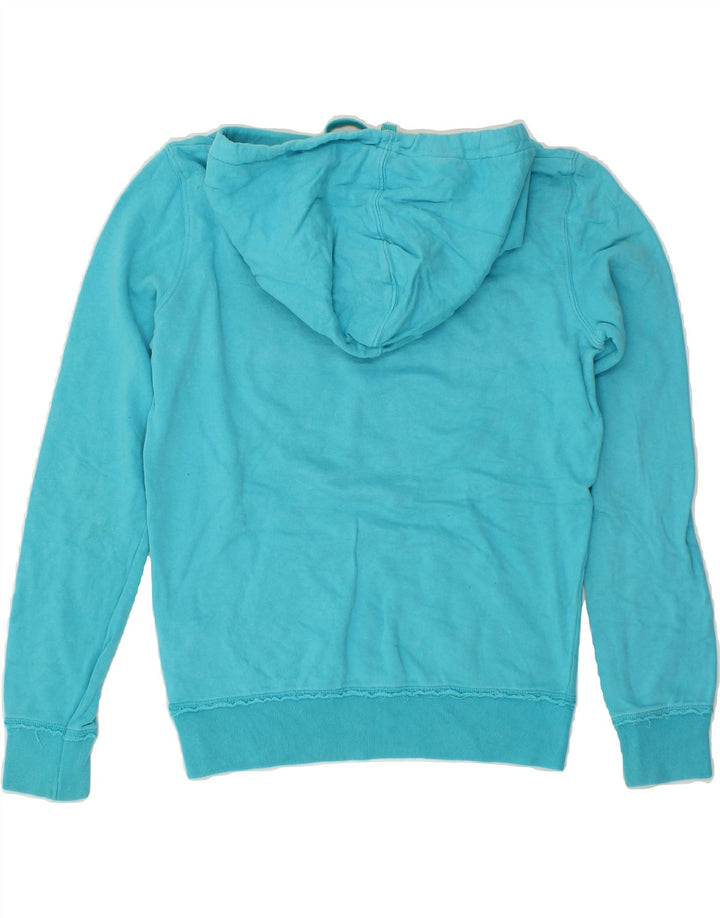 ROXY Womens Oversized Graphic Hoodie Jumper UK 10 Small Blue Cotton Vintage Roxy and Second-Hand Roxy from Messina Hembry 