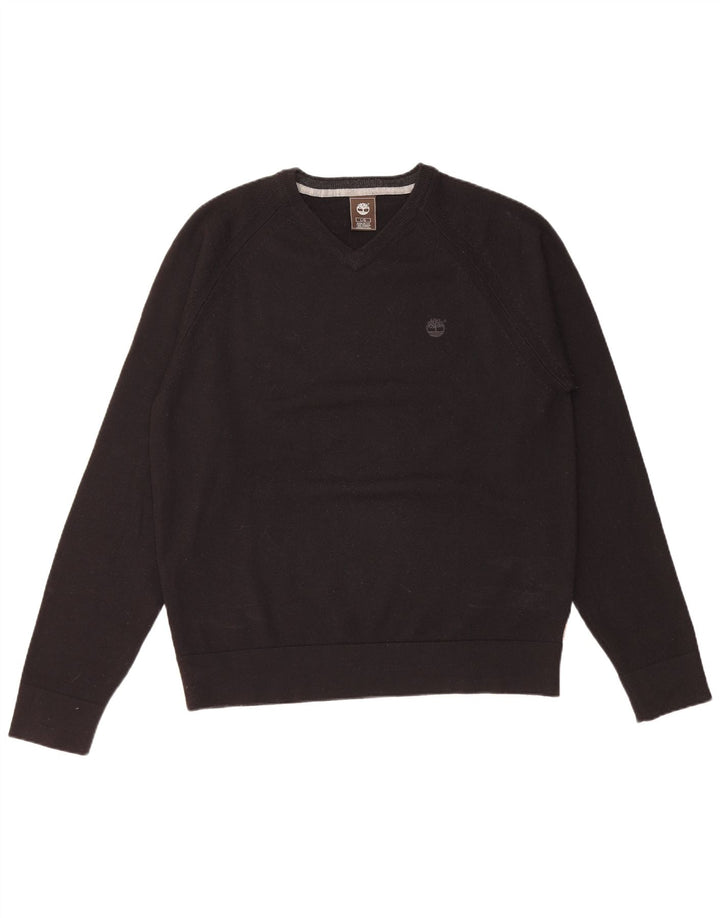 Timberland Pull coupe classique à col en V pour homme en laine noire