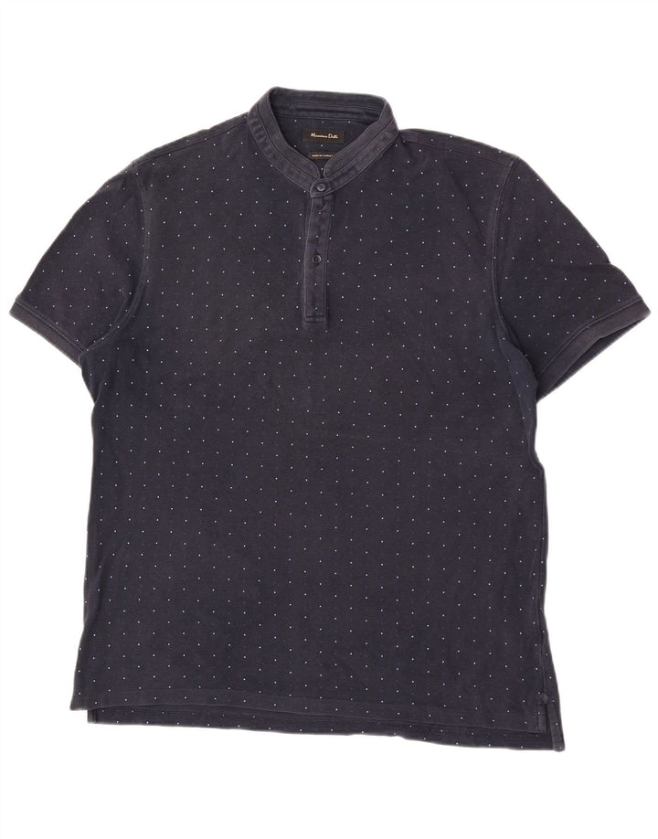 Massimo Dutti Polo Homme XL Bleu Marine Taché