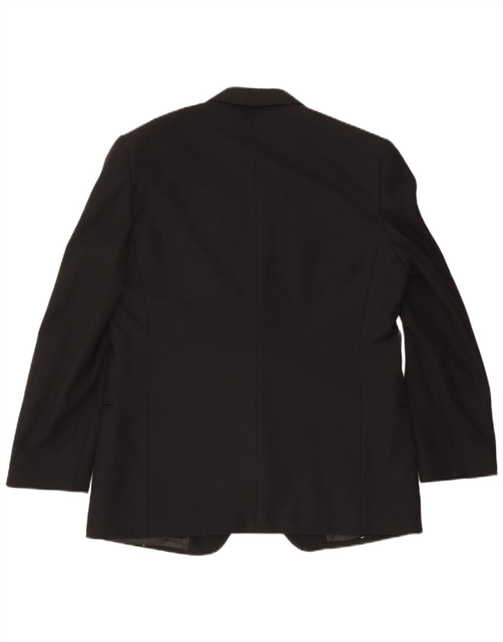 Mario Zegna Veste Blazer 1 Bouton pour Homme UK 40 Grande Laine Noire