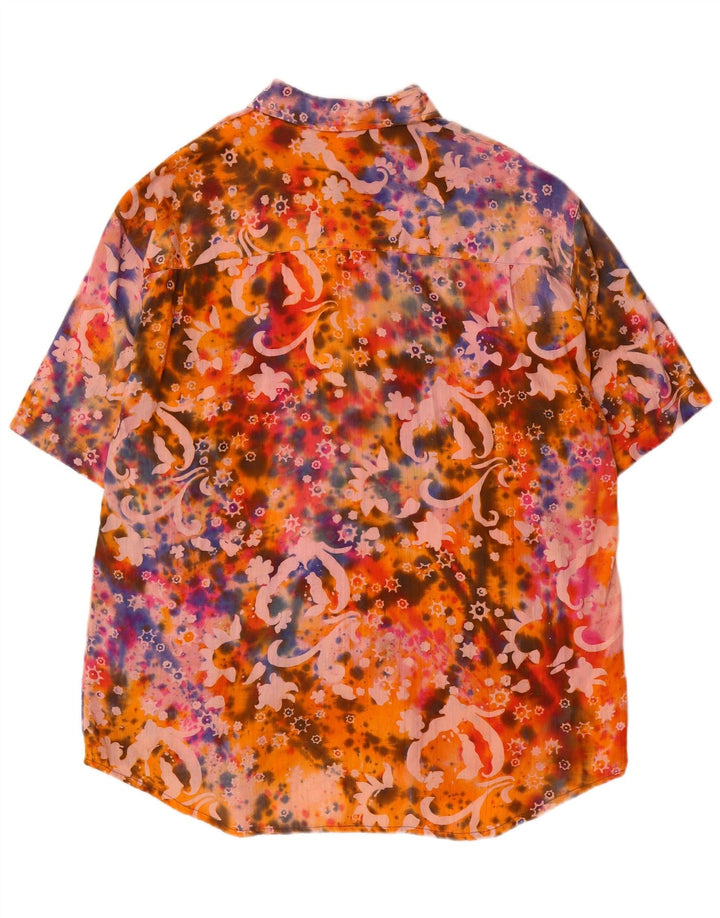 Chemise à manches courtes à motif abstrait pour hommes Vintage grande multicolore