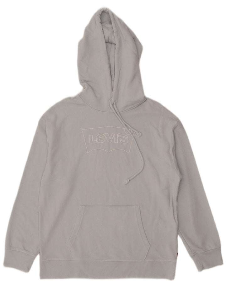 Levi's Pull à Capuche Graphique Femme UK 14 Bleu Moyen Coton