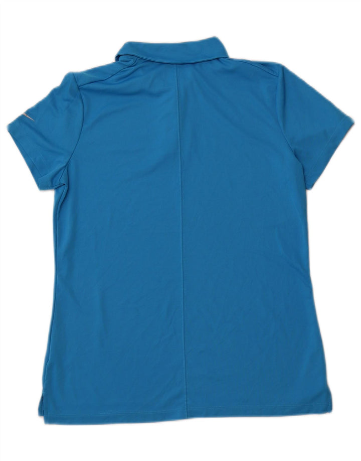 NIKE Polo Dri Fit pour femme UK 16 Large Bleu Polyester