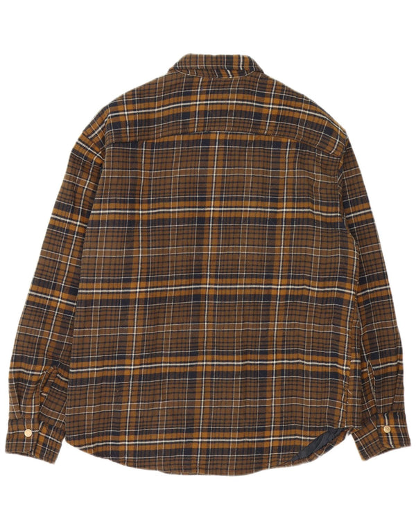 Jack & Jones Chemise en flanelle Lumberjack pour hommes, grand carreaux en coton marron