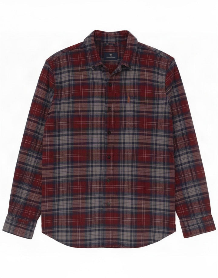 Chaps Chemise en flanelle pour homme en coton à grands carreaux rouges