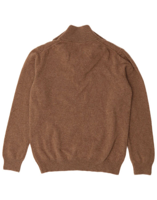 Gant Pull col zippé garçon 14-15 ans marron laine d'agneau