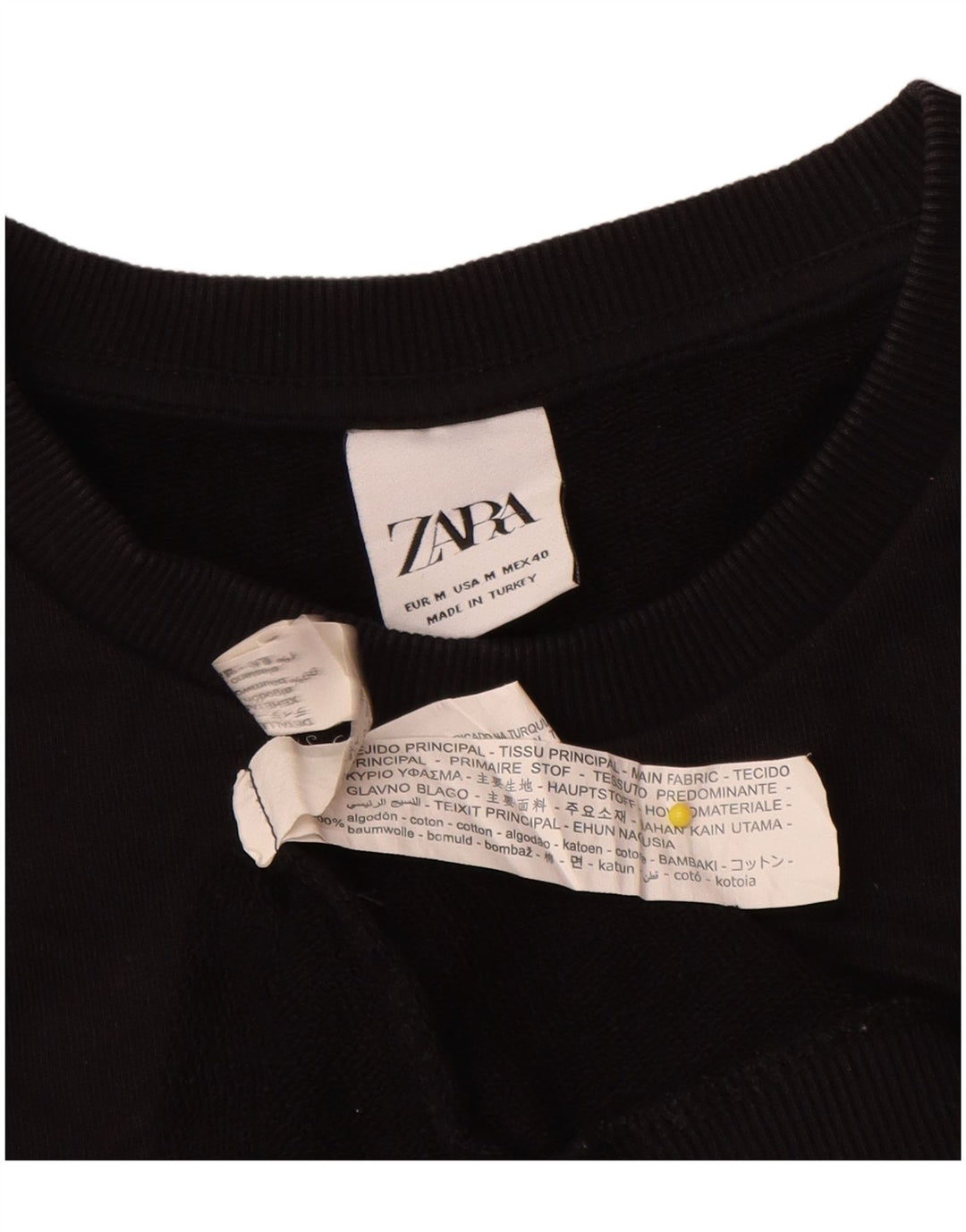 Zara Sweat-shirt graphique en coton color block noir moyen pour homme