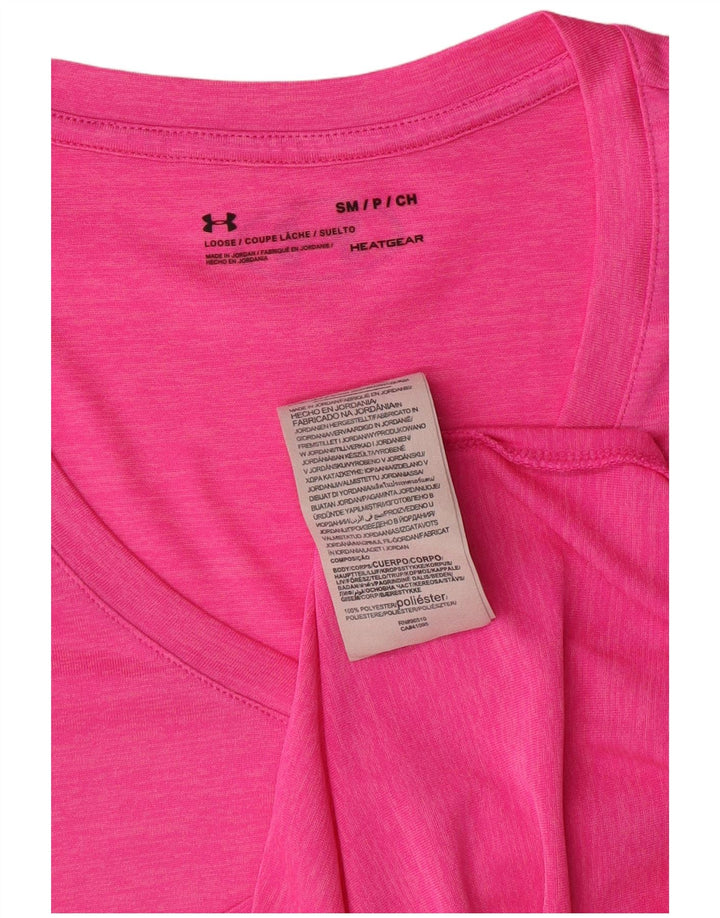 UNDER ARMOUR T-shirt Heat Gear pour femme UK 10 Petit Rose Polyester