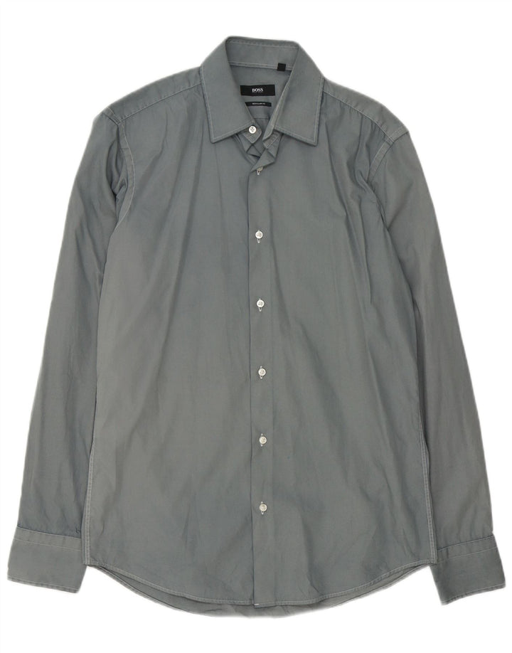Hugo Boss Chemise coupe régulière pour homme Taille 38 15 Coton gris moyen