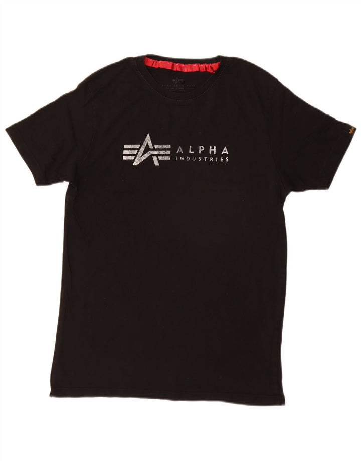 Alpha Industries T-Shirt Graphique Homme Petit Noir Coton