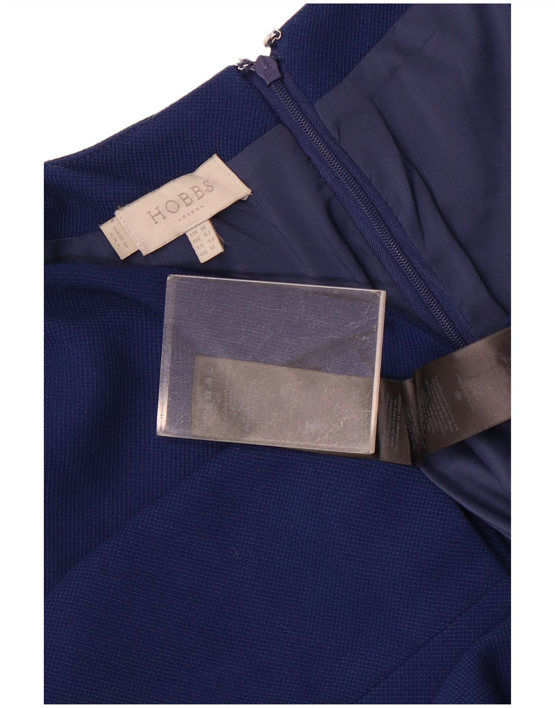 Hobbs Robe fourreau à manches 3/4 pour femme UK 16 Large Bleu Polyester