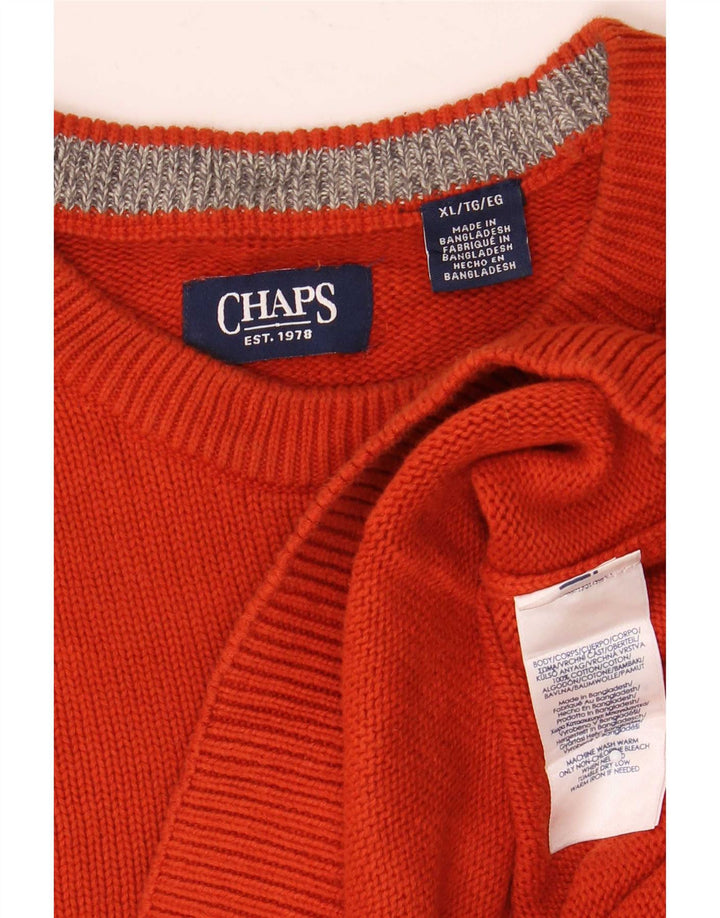 Chaps Pull col rond homme XL coton orange