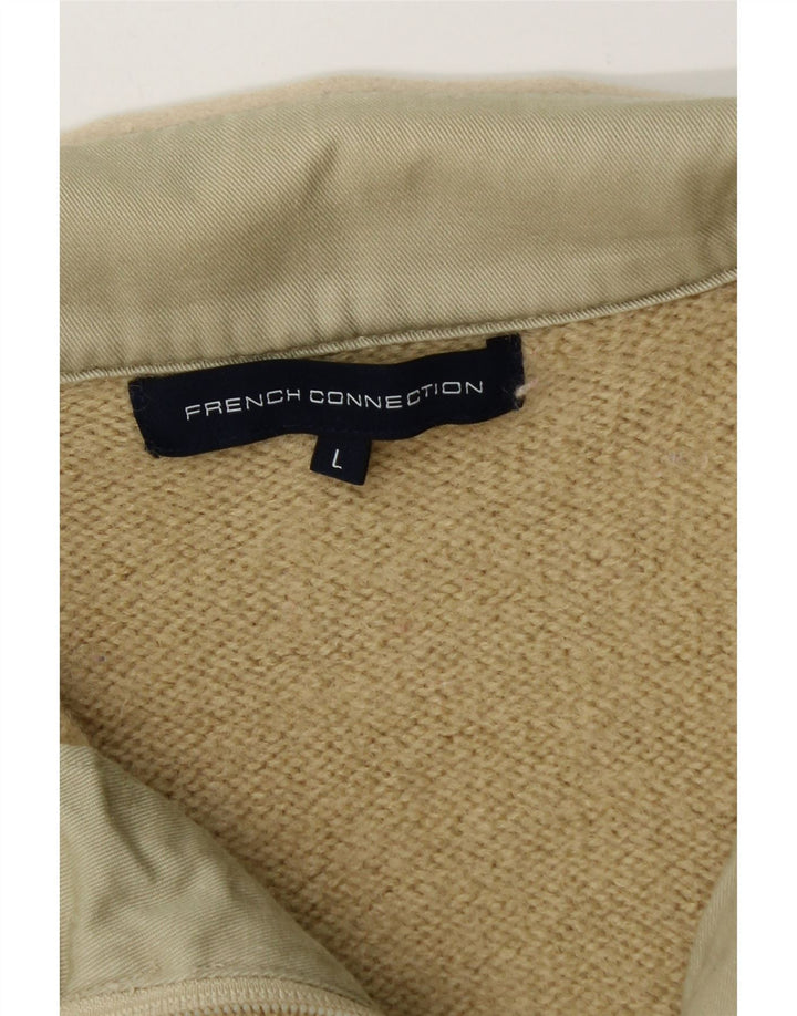 French Connection Pull Cardigan Femme UK 14 Large Beige Laine