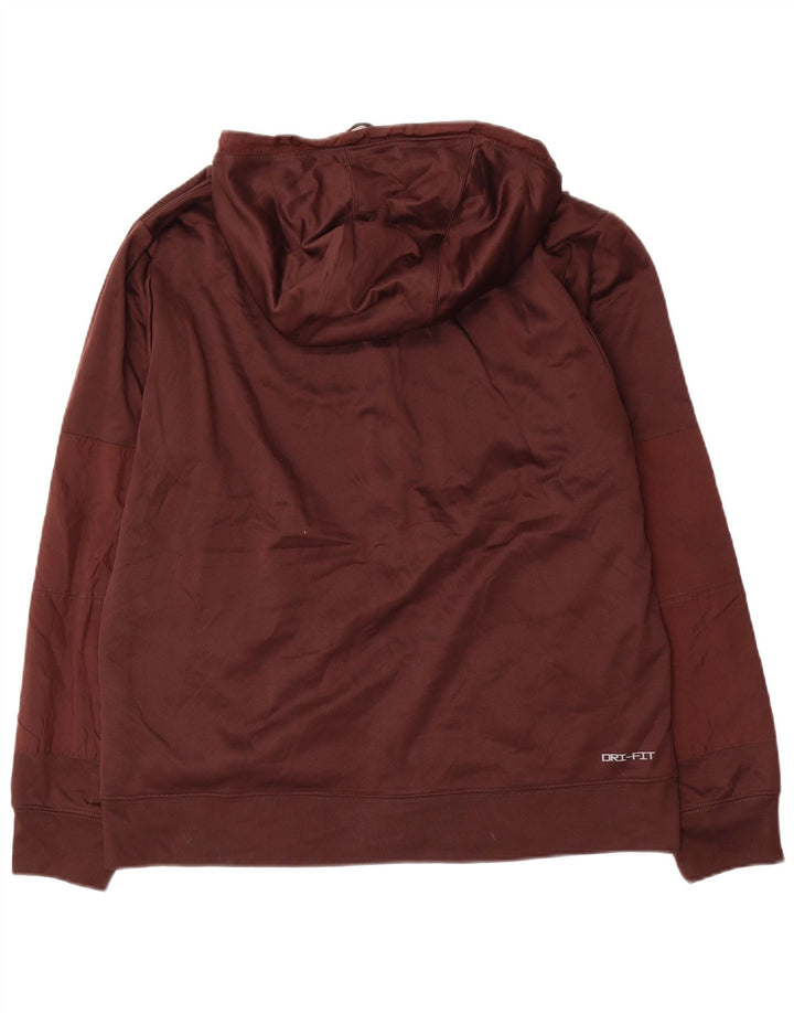 NIKE Pull à capuche zippé Dri Fit pour hommes, grand polyester marron