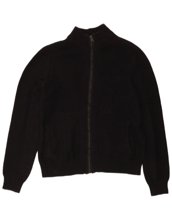 Guess Cardigan zippé pour homme en coton noir moyen UK 40