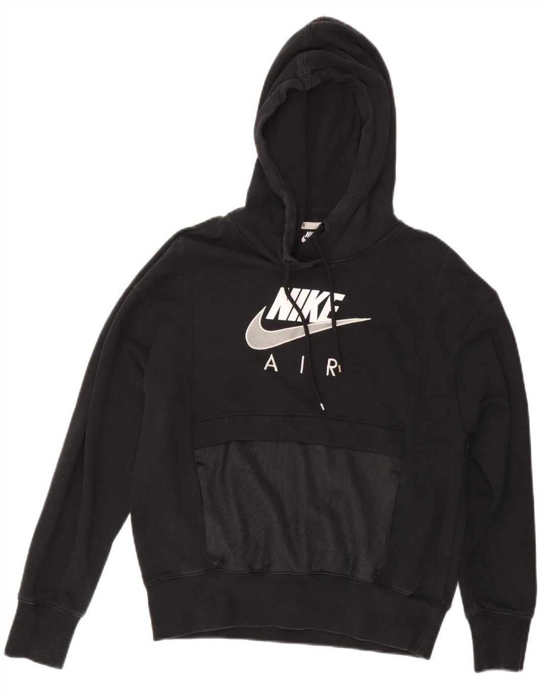 NIKE Pull à capuche graphique surdimensionné Air pour femme UK 6 XS en coton noir