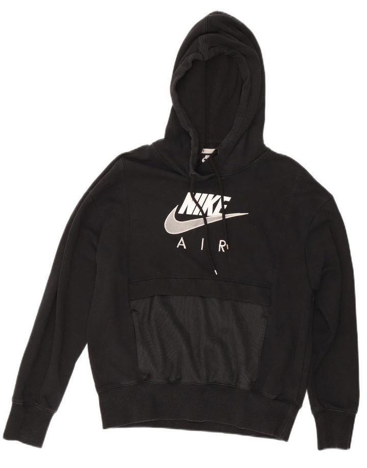 NIKE Pull à capuche graphique surdimensionné Air pour femme UK 6 XS en coton noir