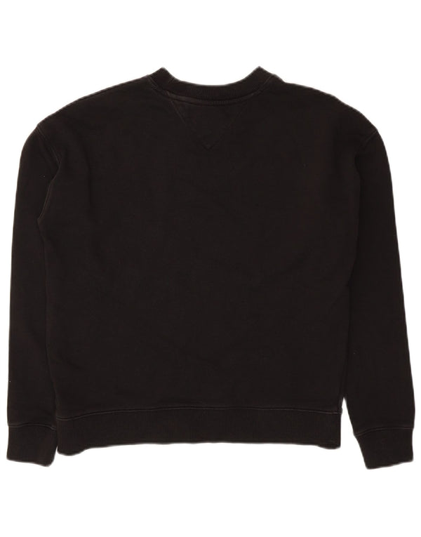 Tommy Hilfiger Sweat-shirt court surdimensionné pour femme UK 10 Petit Noir