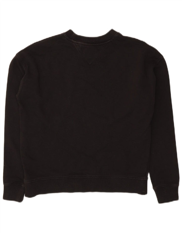 Tommy Hilfiger Sweat-shirt court surdimensionné pour femme UK 10 Petit Noir