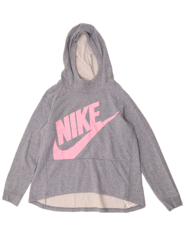 Nike Pull à capuche graphique pour fille 13-14 ans XL Gris Coton