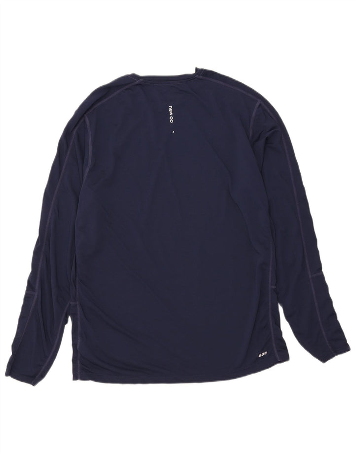 New Balance Haut graphique à manches longues pour hommes Grand bleu marine Polyester