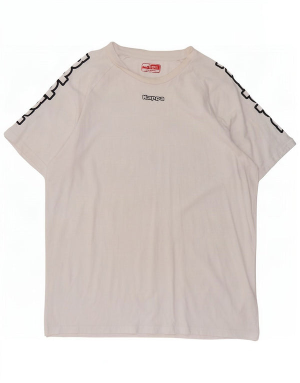Kappa T-Shirt Graphique Homme Top XL Blanc Coton