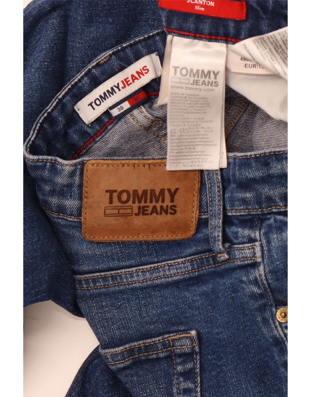 TOMMY HILFIGER Jean Slim Scanton Homme W36 L30 Bleu Coton