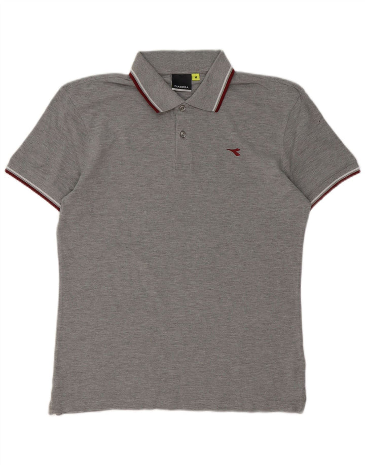 Diadora Polo Regular Fit Homme Gris Moyen Coton