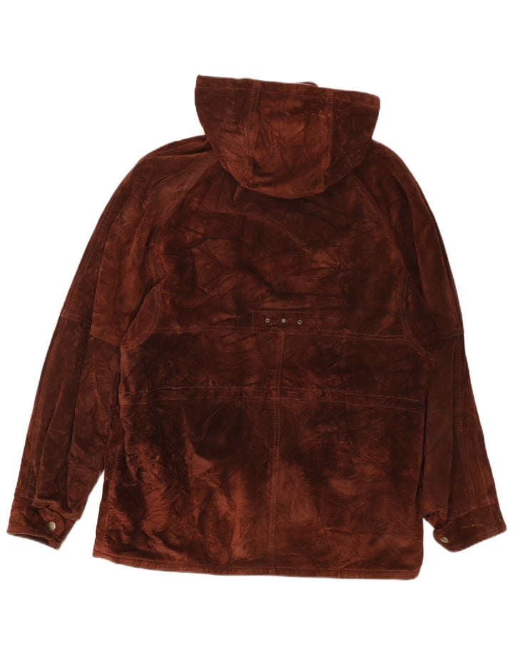 CONBIPEL Veste à capuche en daim pour homme UK 40 Large Marron