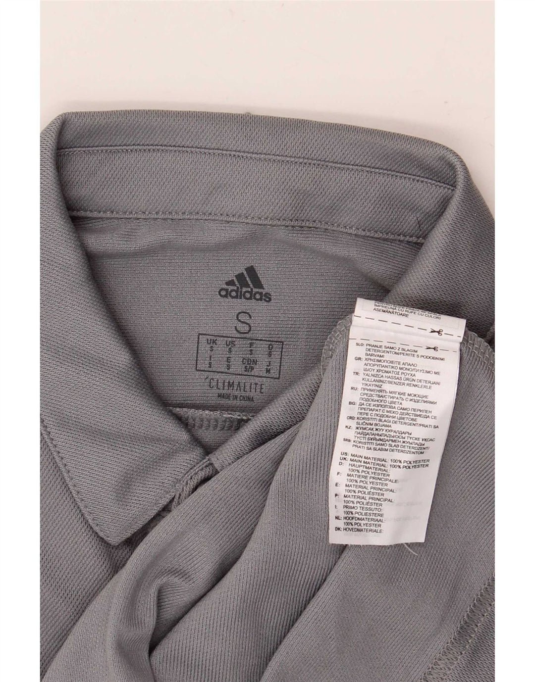 Adidas Homme Climalite Polo Petit Gris Colorblock Polyester
