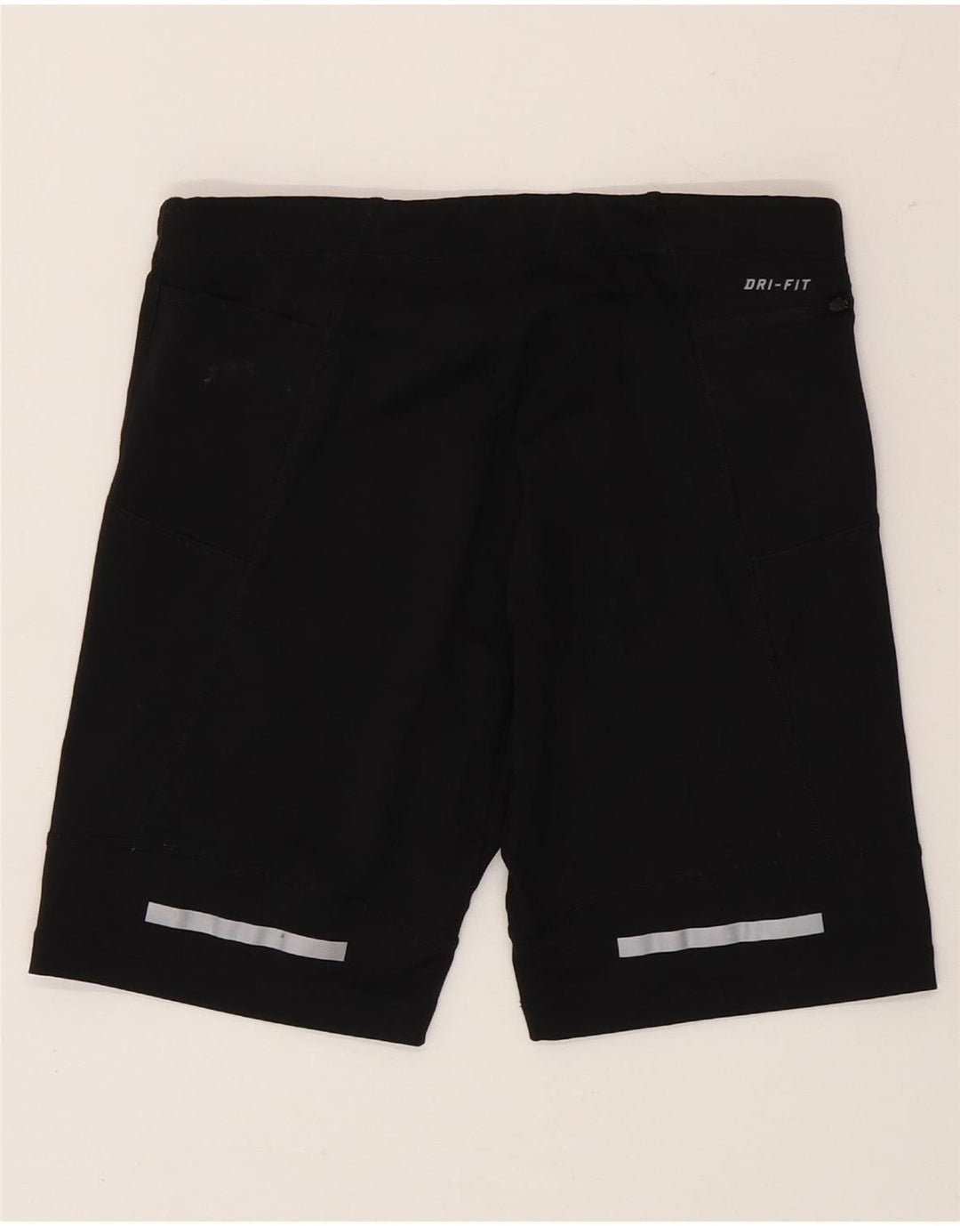 Nike Short de sport Dri Fit pour femme UK 12 Polyester color block noir moyen