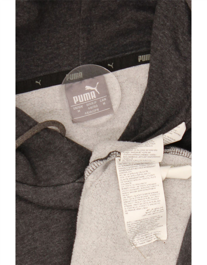 Puma Pull à Capuche Graphique Homme Gris Moyen Colorblock Coton