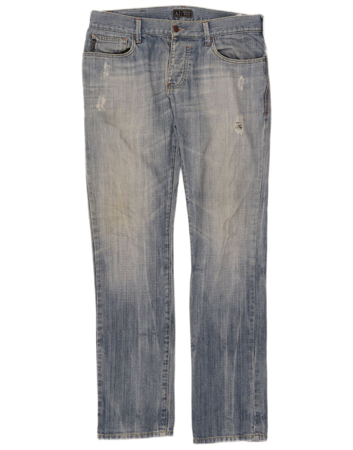 Armani Jeans Slim en détresse pour hommes W32 L34 coton bleu