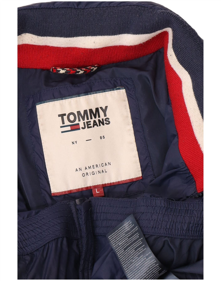 Tommy Hilfiger Veste matelassée pour homme UK 40 Large Bleu marine Polyamide