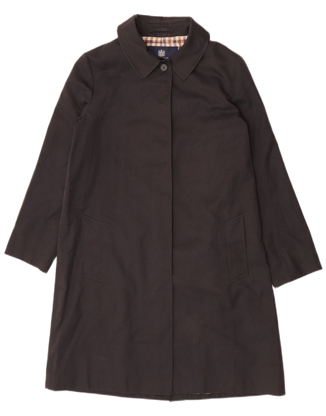 Aquascutum Pardessus pour femme UK 44 Large Noir Polyester