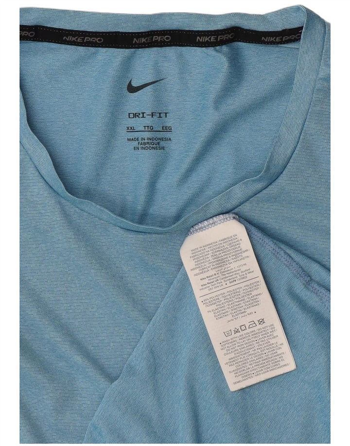 Nike Hommes Dri Fit T-Shirt Haut 2XL Bleu Polyester