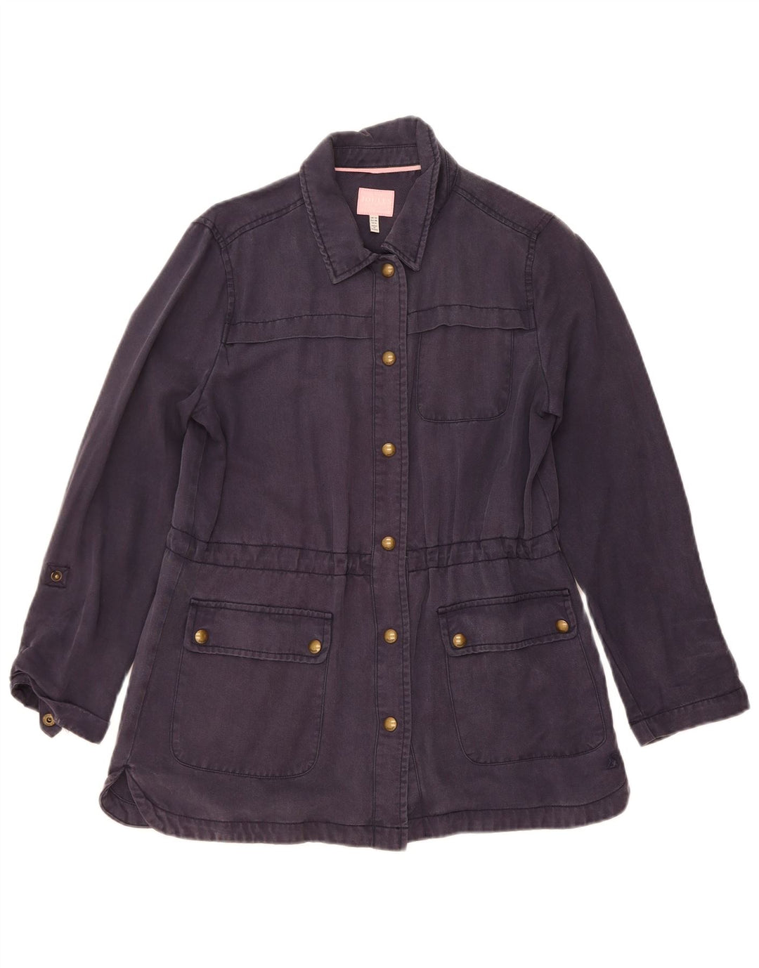 JOULES Womens Loose Fit Utility Jacket UK 10 Small Navy Blue Lyocell