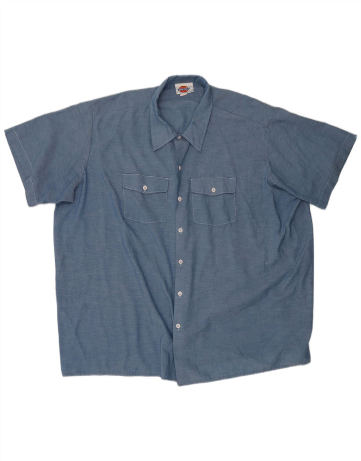 Dickies Chemise à manches courtes pour homme 4XL Bleu Polyester