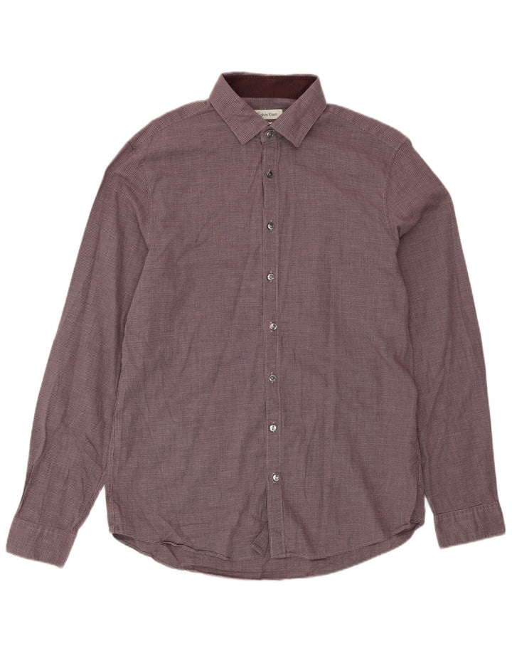 CALVIN KLEIN Chemise slim fit homme taille 41 16 grand pied de poule marron